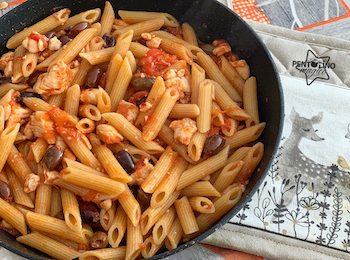 penne integrali con salmerino