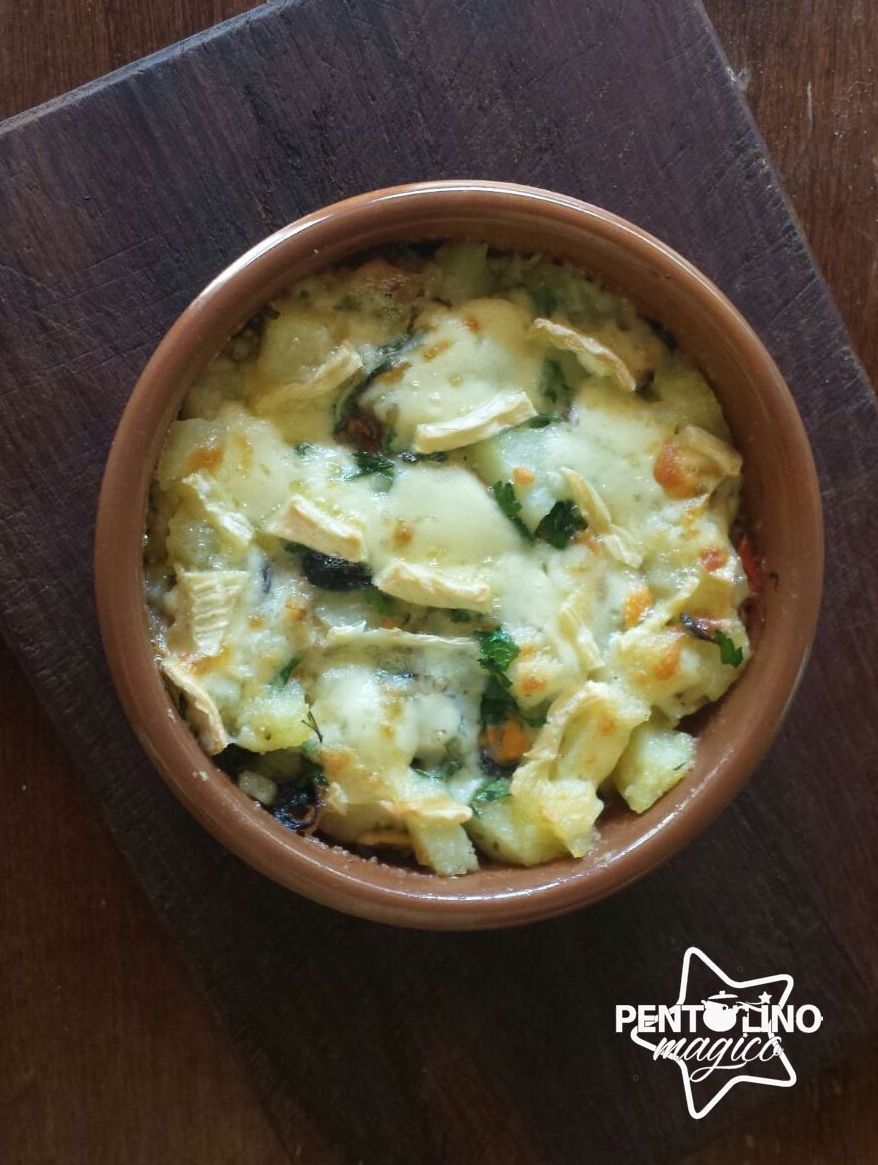 Terrina di cozze, brie e cime di rapa